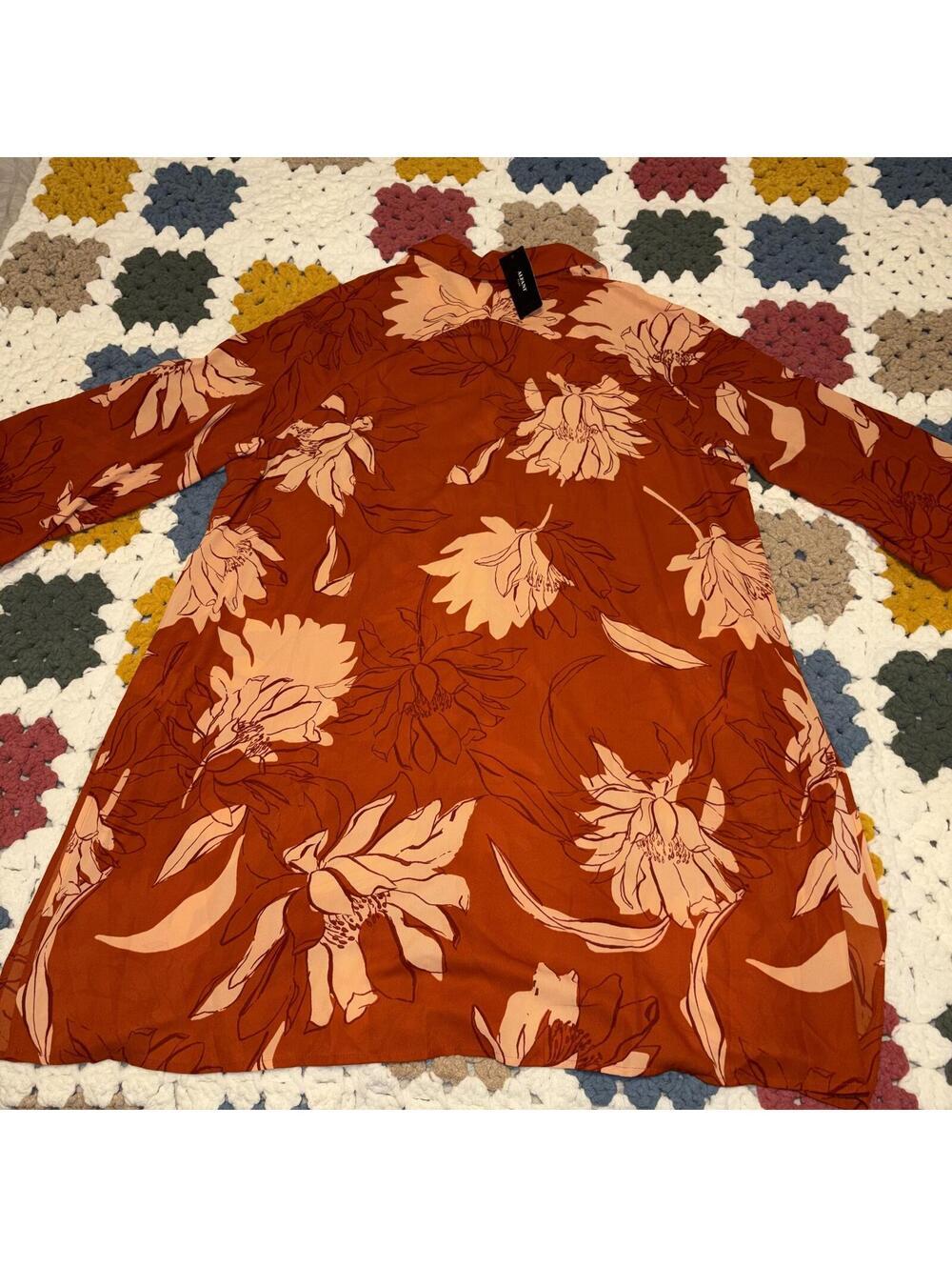 Alfani NEW $75 Floral Print Button-Up Tunic Dress Woman’s 3X Summer Polyester - Picture 3 of 9